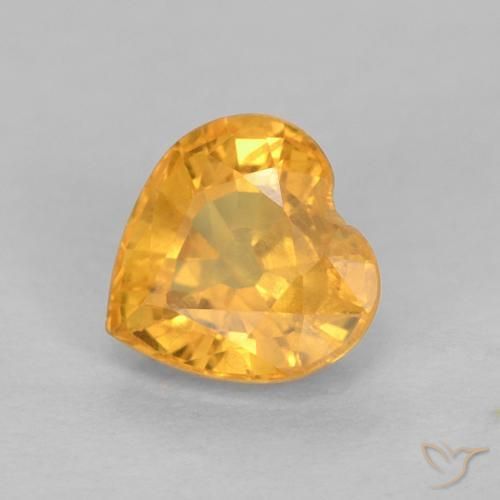 Zaffiro Arancio Medio naturale da 0.51 ct, Cuore, VS