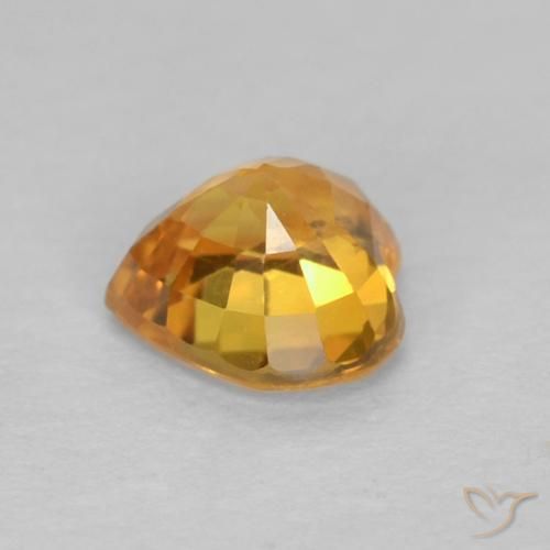 Zaffiro Arancio Medio naturale da 0.51 ct, Cuore, VS