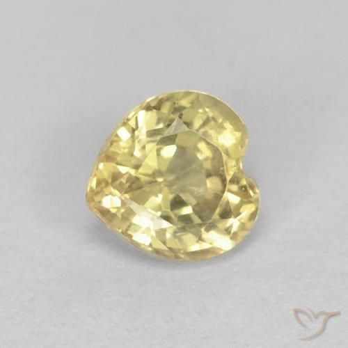 0.52ct Naturale Giallo caldo Zaffiro, Cuore, VVS