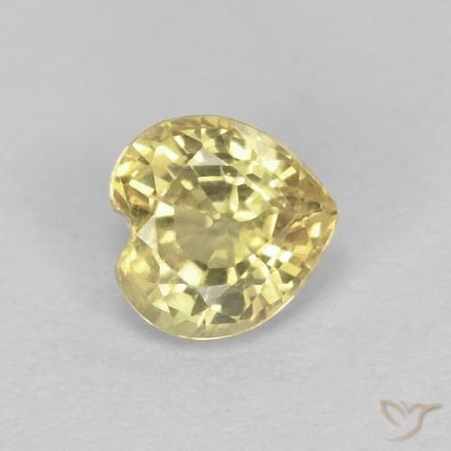 Zaffiro Giallo caldo naturale da 0.52 ct, Cuore, VVS