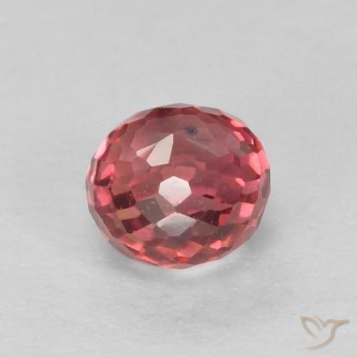 Zaffiro Rosso tendente al rosa naturale da 0.48 ct, Rotondo, VVS-VS