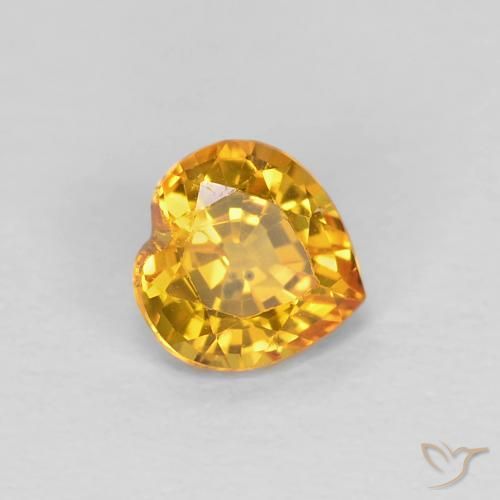0.44ct Naturale Dorato scuro Zaffiro, Cuore, VS