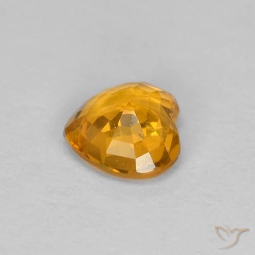 Zaffiro Arancio Medio naturale da 0.45 ct, Cuore, VS