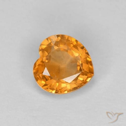 0.49ct Naturale Arancio intenso-OroG Zaffiro, Cuore, VVS