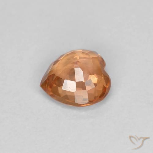 Zaffiro Arancio caldo naturale da 0.44 ct, Cuore, VVS