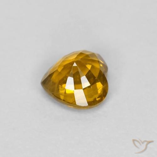 Zaffiro Arancione-Oro medio naturale da 0.41 ct, Cuore, VS