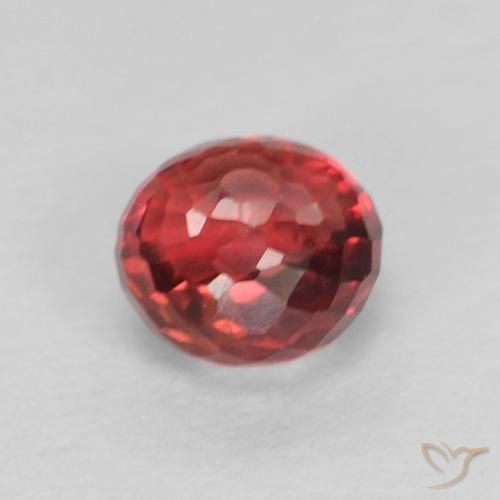 Zaffiro Intense Reddish Pink naturale da 0.39 ct, Rotondo, VVS-VS