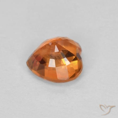 Zaffiro arancio medio naturale da 0,51 ct, a forma di cuore, VS