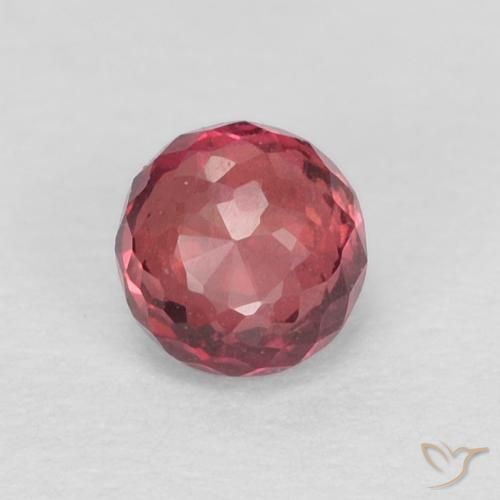 0.41ct Naturale Medium Dark-Red Zaffiro, Rotondo, VVS