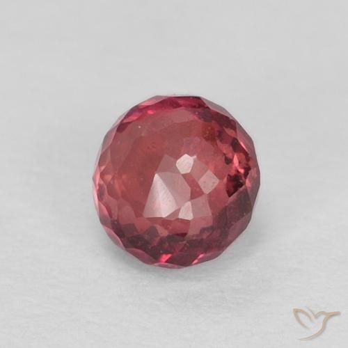 Zaffiro Medium Dark-Red naturale da 0.41 ct, Rotondo, VVS