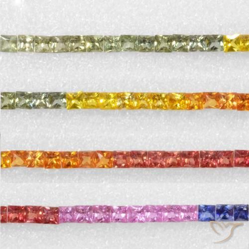 7.97ctw Naturale Multicolore Zaffiro, Quadrato, VS