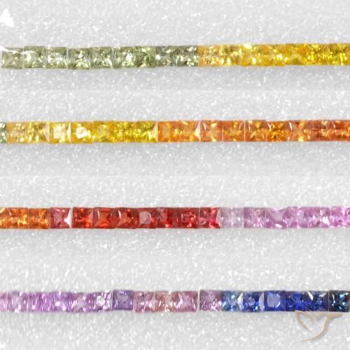6.64ctw Naturale Multicolore Zaffiro, Quadrato, VS