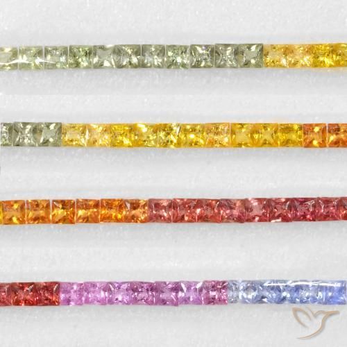 7.98ctw Naturale Multicolore Zaffiro, Quadrato, VS