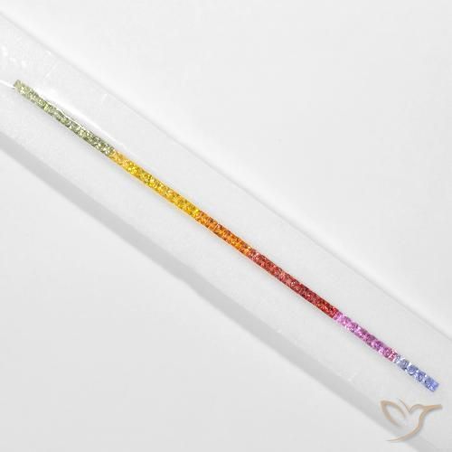 Gemme di Zaffiro Multicolore naturale da 7.98 ct, Quadrato, VS