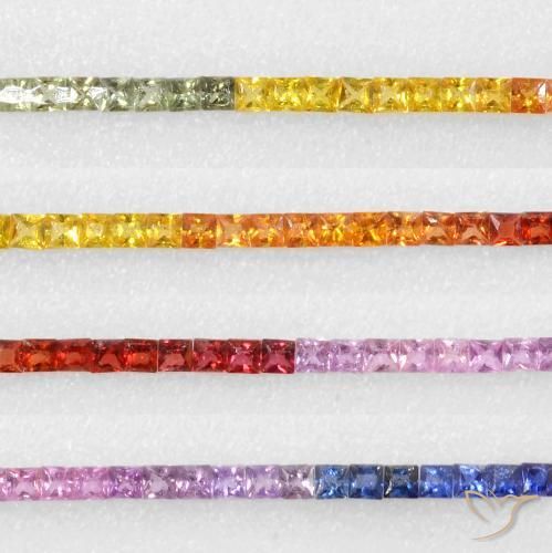 6.42ctw Naturale Multicolore Zaffiro, Quadrato, VS