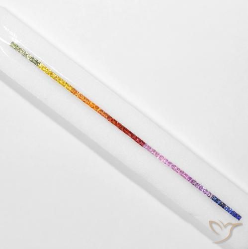 Gemme di Zaffiro Multicolore naturale da 6.42 ct, Quadrato, VS