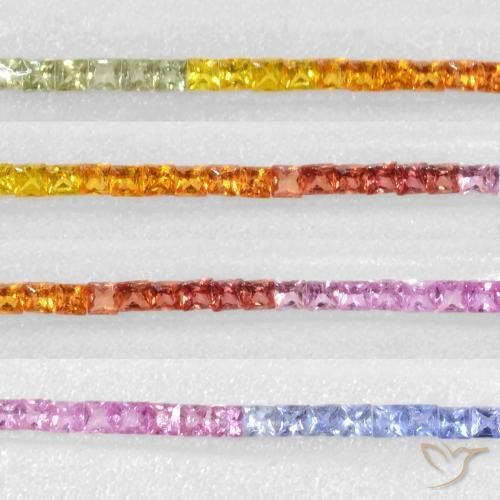 5.21ctw Naturale Multicolore Zaffiro, Quadrato, VS