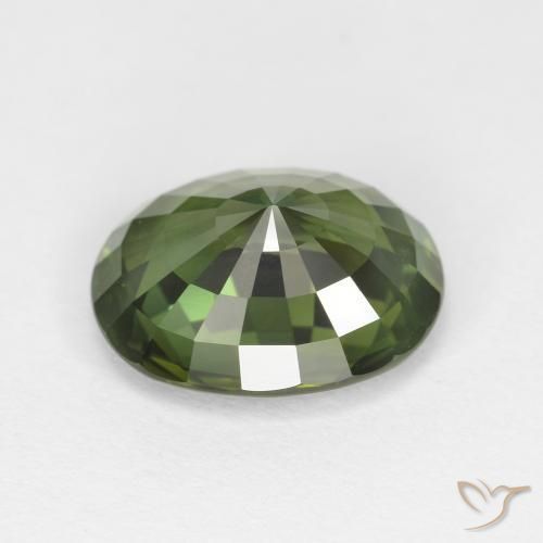 Zaffiro Verde scuro naturale da 4.12 ct, Ovale, VVS