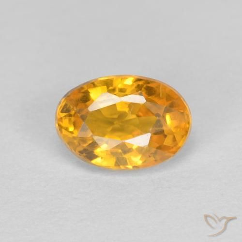 0.60ct Naturale Arancio-Oro Zaffiro, Ovale, VVS
