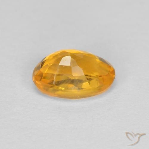 Zaffiro Arancio-Oro naturale da 0.60 ct, Ovale, VVS