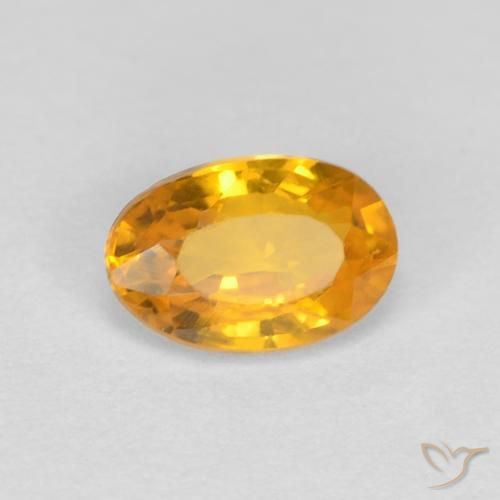 Zaffiro Arancio Medio naturale da 0.60 ct, Ovale, VVS