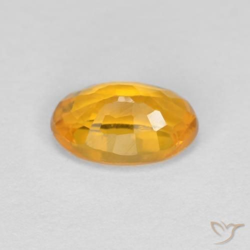 Zaffiro Arancio Medio naturale da 0.60 ct, Ovale, VVS
