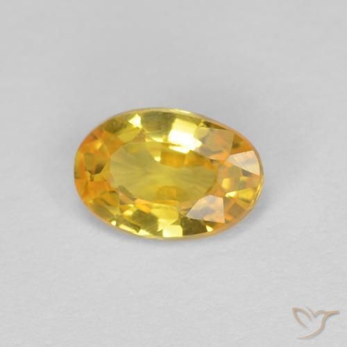 Zaffiro Dorato naturale da 0.44 ct, Ovale, VVS