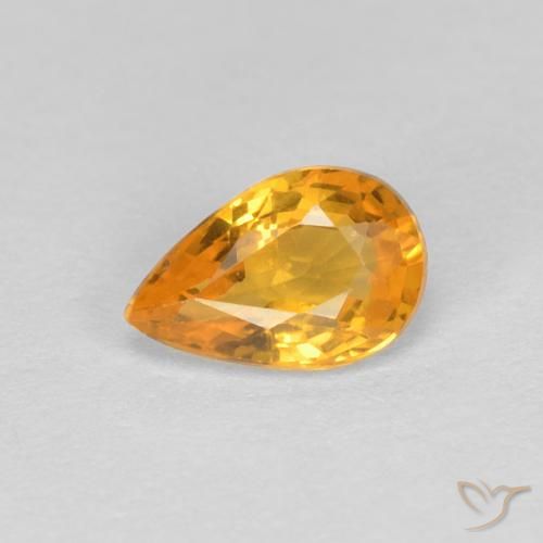 Zaffiro Arancio-Oro naturale da 0.47 ct, Forma a pera, VVS
