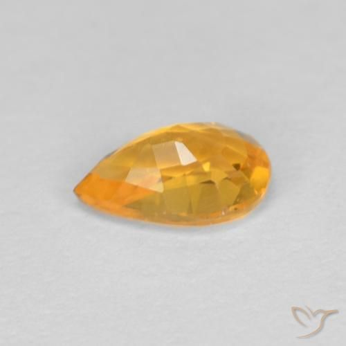 Zaffiro Arancio-Oro naturale da 0.47 ct, Forma a pera, VVS