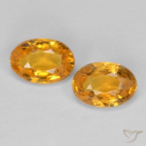 1.22ctw Naturale Arancio Scuro-Oro Zaffiro, Ovale, VVS