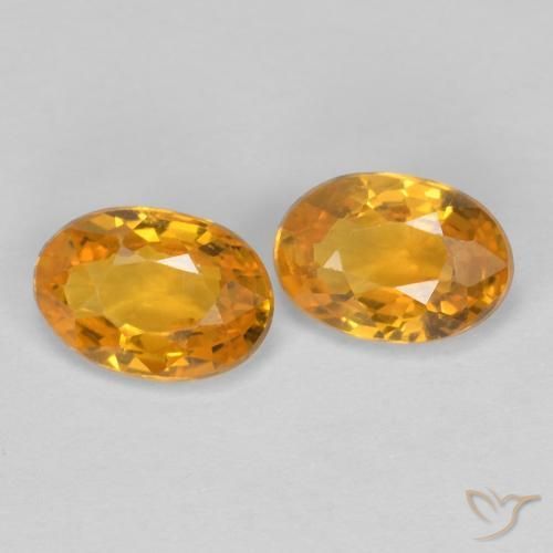 Gemme di Zaffiro Arancio Scuro-Oro naturale da 1.22 ct, Ovale, VVS