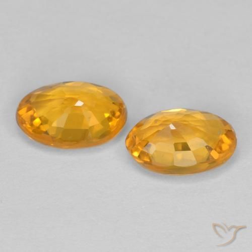 Gemme di Zaffiro Arancio Scuro-Oro naturale da 1.22 ct, Ovale, VVS