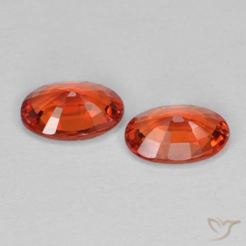 Gemme di Zaffiro Rosso medio naturale da 0.88 ct, Ovale, VVS