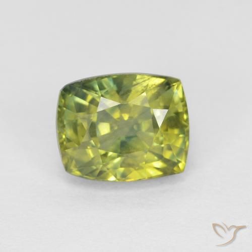Zaffiro Medium Light Green naturale da 0.98 ct, Cuscino, VVS-VS