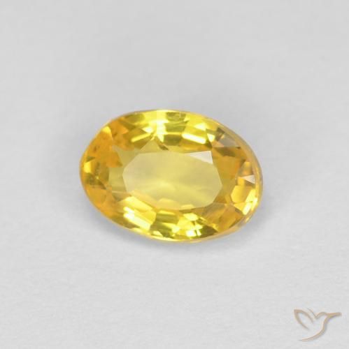 0.49ct Naturale Dorato Zaffiro, Ovale, VVS