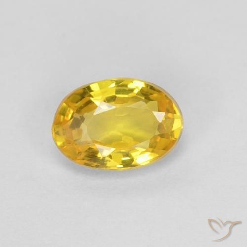 Zaffiro Dorato naturale da 0.49 ct, Ovale, VVS