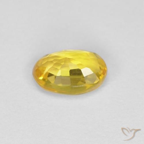 Zaffiro Dorato naturale da 0.49 ct, Ovale, VVS
