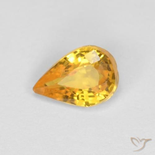 0.47ct Naturale Oro brillante Zaffiro, Forma a pera, VVS