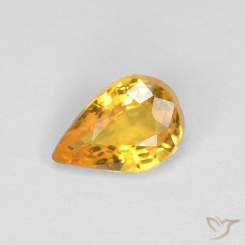 Zaffiro Oro brillante naturale da 0.47 ct, Forma a pera, VVS