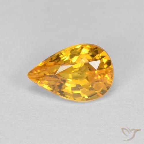 0.56ct Naturale Dorato scuro Zaffiro, Forma a pera, VVS