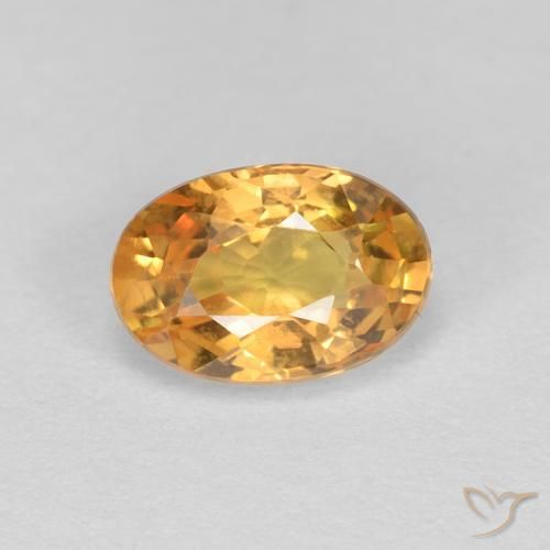 0.65ct Naturale Arancio-Oro Zaffiro, Ovale, VVS