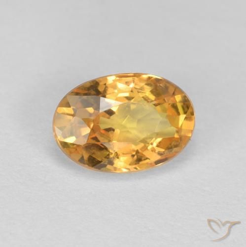 Zaffiro Arancio-Oro naturale da 0.65 ct, Ovale, VVS