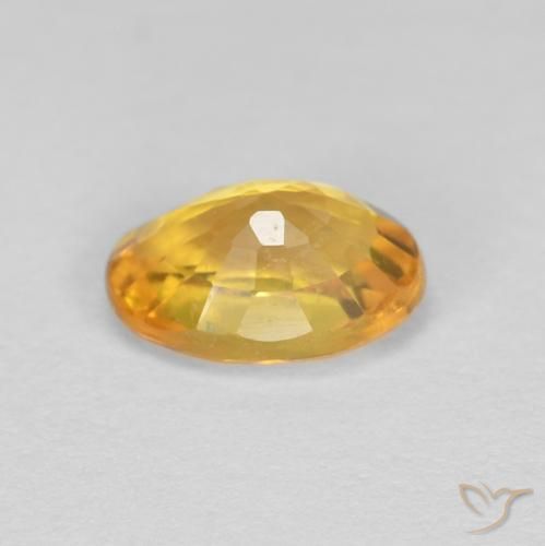 Zaffiro Arancio-Oro naturale da 0.65 ct, Ovale, VVS