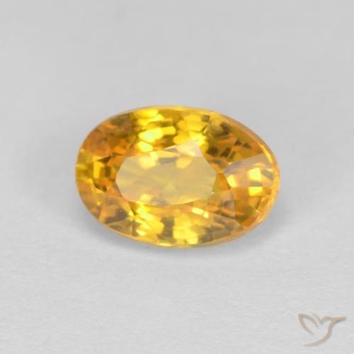 Zaffiro Dorato scuro naturale da 0.70 ct, Ovale, VVS