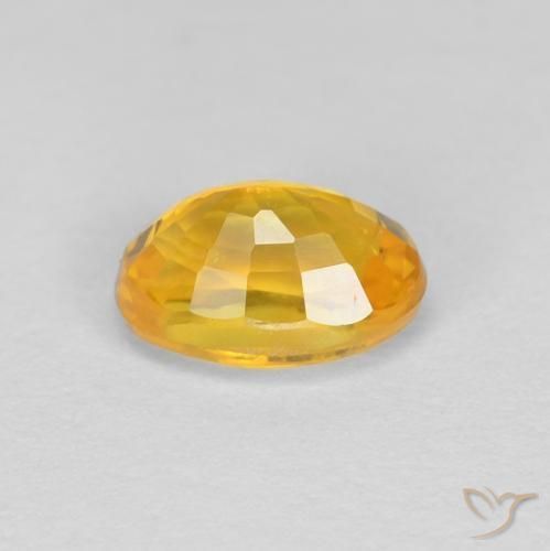 Zaffiro Dorato scuro naturale da 0.70 ct, Ovale, VVS