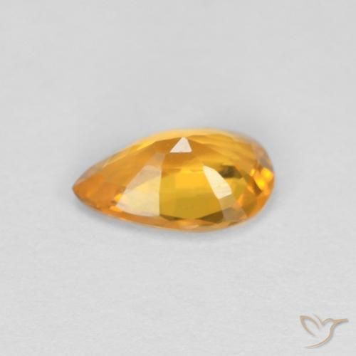Zaffiro Arancio-Oro naturale da 0.42 ct, Forma a pera, VVS