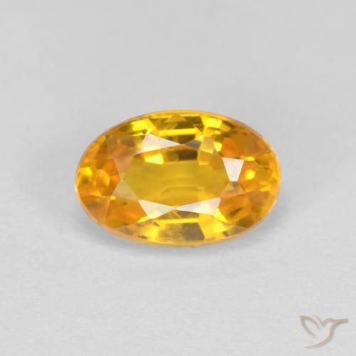 0.66ct Naturale Arancio dorato Zaffiro, Ovale, VVS