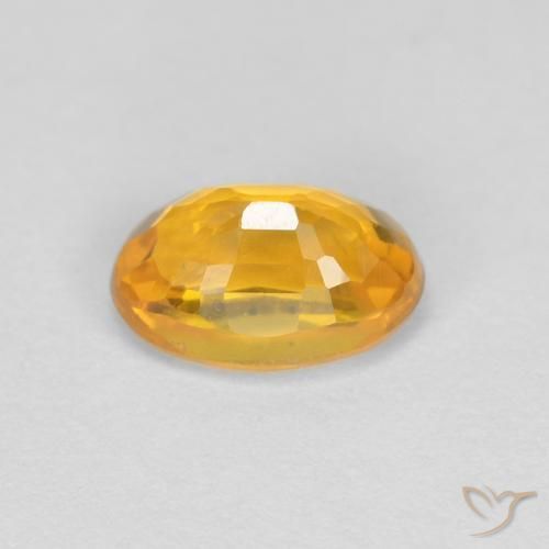 Zaffiro Arancio dorato naturale da 0.66 ct, Ovale, VVS