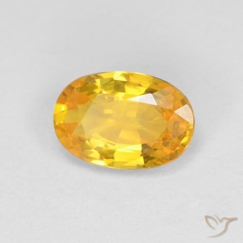 0.57ct Naturale Dorato Zaffiro, Ovale, VVS