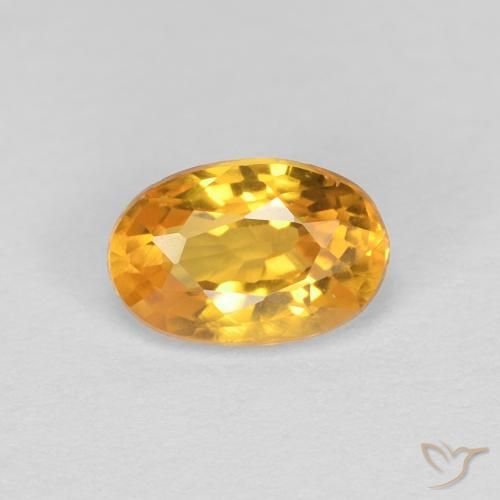 Zaffiro Arancio Dorato Profondo naturale da 0.55 ct, Ovale, VVS